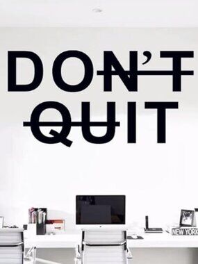 Wall Decals "Don't Quit" Vinyl Art Gym Wall Decals color Black Brand New